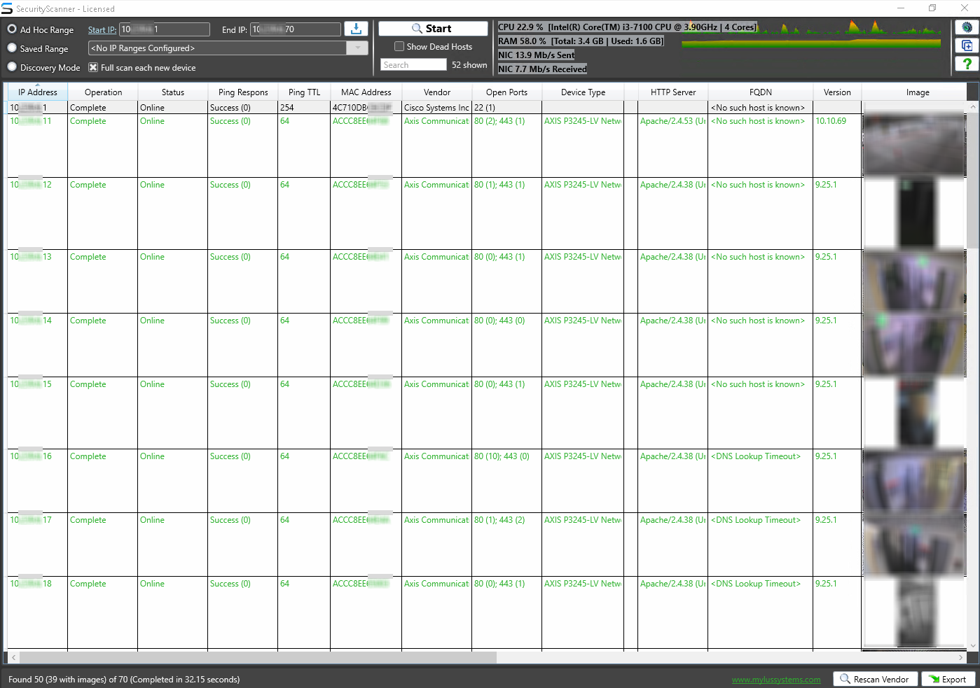 Screenshot one of SecurityScanner